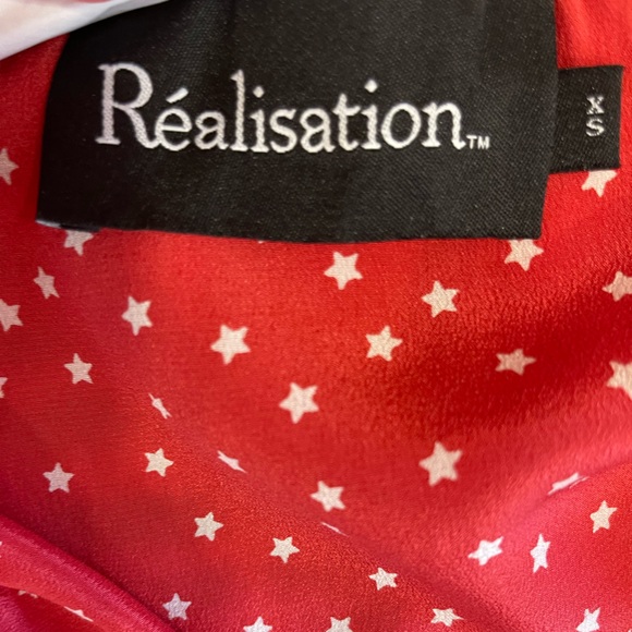 Realization par red and white star mini dress size XS - Picture 2 of 2